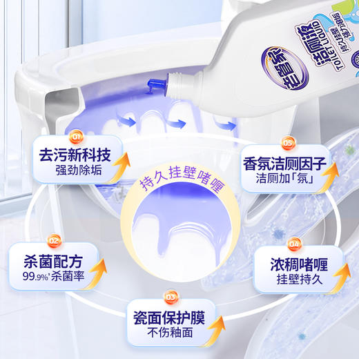 【醒粉福利19.9元4瓶】老管家洁厕液500ml 清洁除异味家用神器强力去污 商品图2