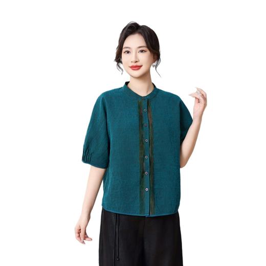 丁摩真丝香云纱老料龟裂纹上衣新款高端时尚100%桑蚕丝新中式双面穿AL5651 商品图4