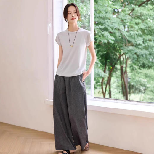 桑蚕丝《老钱绵绵T》丨肤感yi流！清凉透气显瘦T恤 商品图1