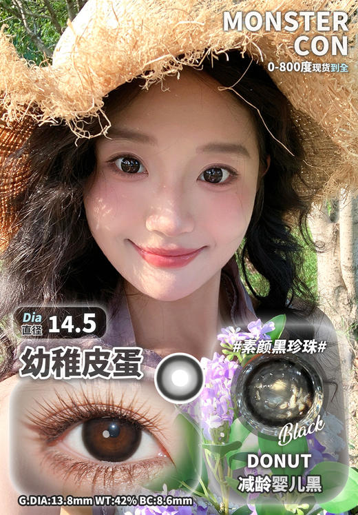 monstercon 糊涂松饼 巧/幼稚皮蛋 黑 14.5mm 半年抛 商品图4