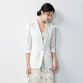 【简约修身 易打理】罗蒙女士西服舒适日常七分袖商务清新优雅外套女