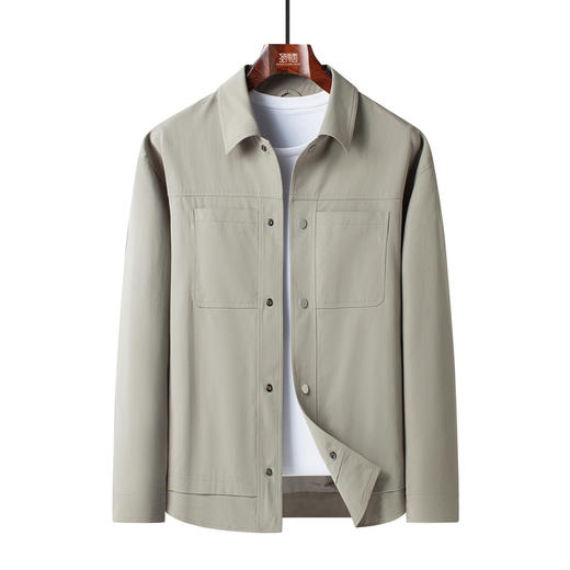 圣得西2025年秋季新款男士外套纯色百搭休闲工装风翻领夹克上衣男 商品图14