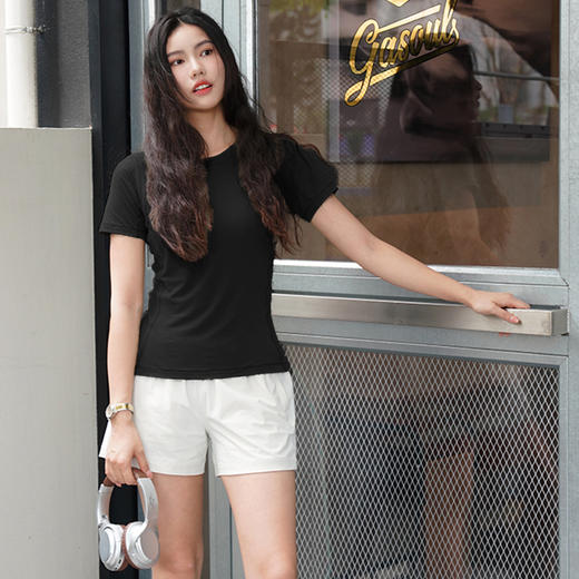 哈瓦塔羊毛圆领超柔塑形运动短袖H350112 商品图8