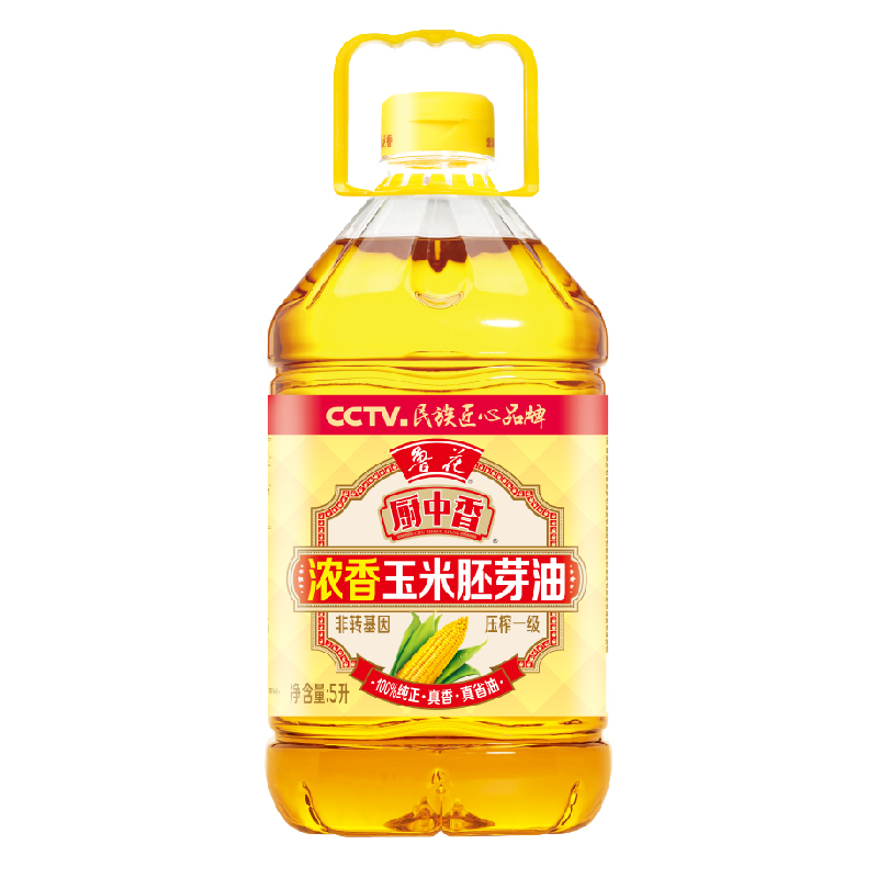 鲁花厨中香浓香玉米胚芽油5L非转基因压榨一级