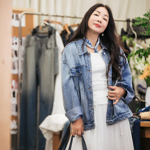 【林栖设计小店】【草木丹宁】牛仔外套复古磨白2025秋季新款百搭上衣女G1653001 商品图7