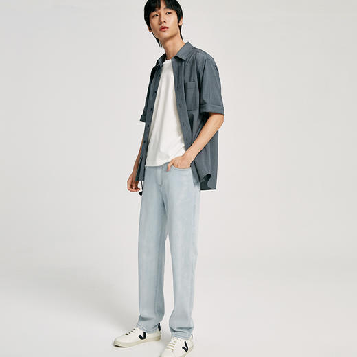 SPS牛仔裤男百搭弹力舒适复古直筒长裤 商品图3