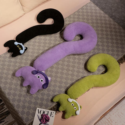 自然醒INS风问号猫长条睡觉抱枕创意睡觉女生沙发客厅靠枕毛绒脖子午睡枕办公室QYL 商品图11