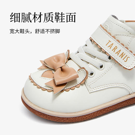 泰兰尼斯秋季小童段精致优雅蝴蝶结小皮鞋M04X3C3140 商品图4