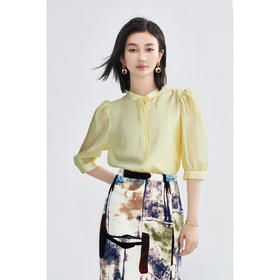 剩L/XL 莱赛尔衬衫 米思阳2025初秋高级感优雅通勤百搭显瘦七分袖女式衬衫3998