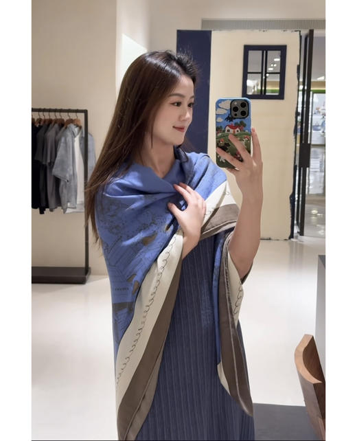 719-7 渠道货 偏爱颜色 小禾 城市街景 成都街景🏙️ 丝羊绒围巾 大披肩 商品图0