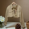 【时装系列】ME TOWN'S 0016韩系短款卡其色垫肩外套M1-3-喜出 商品缩略图3