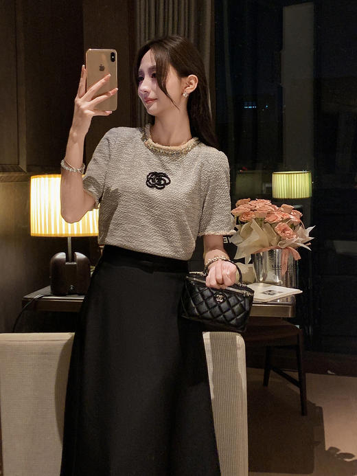 张心子【小香山茶花】减龄高级感山茶花编织上衣 U2507014 商品图8