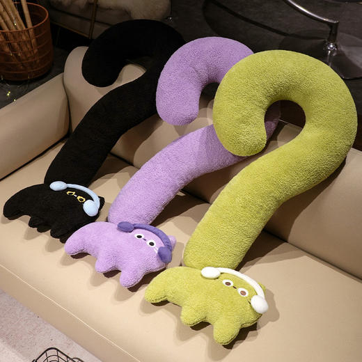 自然醒INS风问号猫长条睡觉抱枕创意睡觉女生沙发客厅靠枕毛绒脖子午睡枕办公室QYL 商品图8