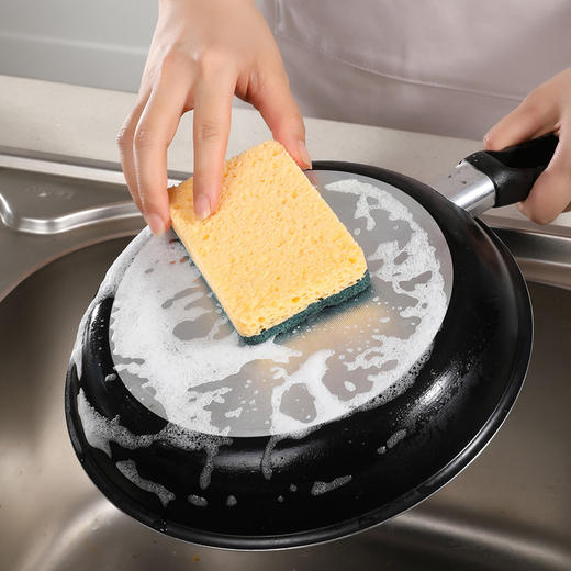 【批发】美丽雅木浆棉百洁擦厨房易吸水吸油清洁神器海绵擦 5块/包 商品图5
