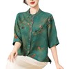 丁摩真丝香云纱中袖圆领开衫上衣夏装洋气新款花萝100桑蚕丝AL5110 商品缩略图2