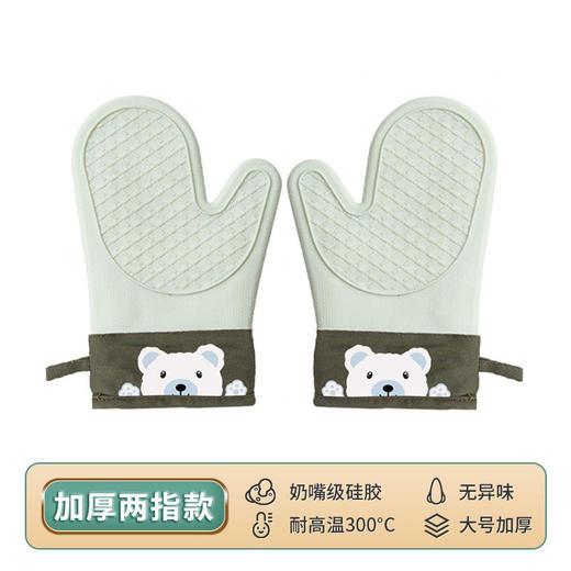 加厚硅胶耐高温微波炉手套防滑五指烤箱手套厨房隔热防烫烘焙手套 商品图11
