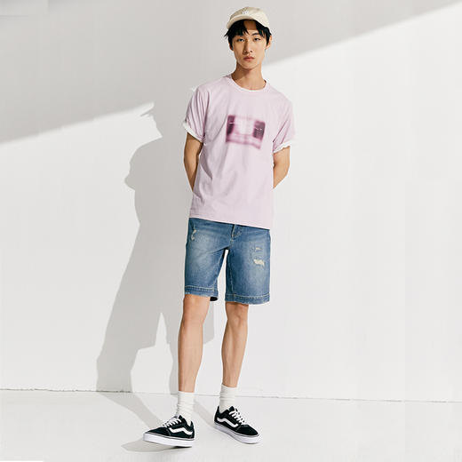 simplepieces牛仔裤男夏季基础百搭SPS破洞直筒宽松短裤 商品图2