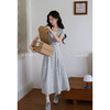 鹿向南「蓝调通勤」法式通勤气质女夏季收腰显瘦蓝色a字连衣裙 商品缩略图4