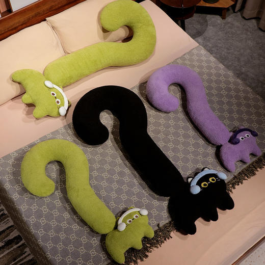 自然醒INS风问号猫长条睡觉抱枕创意睡觉女生沙发客厅靠枕毛绒脖子午睡枕办公室QYL 商品图10