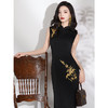 黑色无袖旗袍，改良国风刺绣修身高级感LSB3454 商品缩略图2