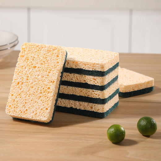 【批发】美丽雅木浆棉百洁擦厨房易吸水吸油清洁神器海绵擦 5块/包 商品图3