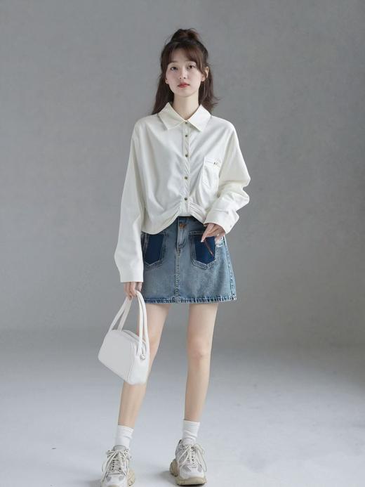 【时装系列】ME TOWN'S 棉➕天丝 327品质打结短款长袖质感衬衫M1-2-喜出 商品图3