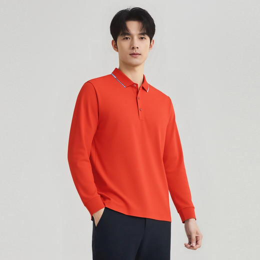 【含桑蚕丝&绵羊毛】圣得西翻领Polo衫2025秋季新款亲肤长袖T恤男 商品图14