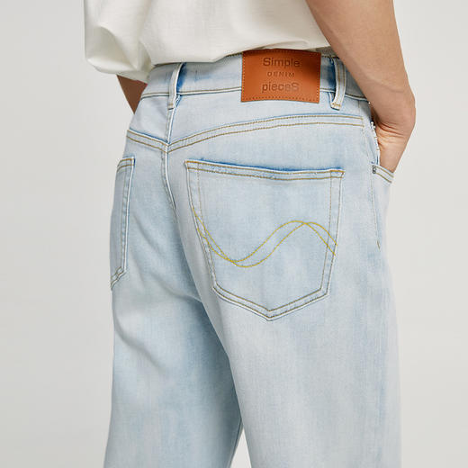 SPS牛仔裤男百搭弹力舒适复古直筒长裤 商品图2