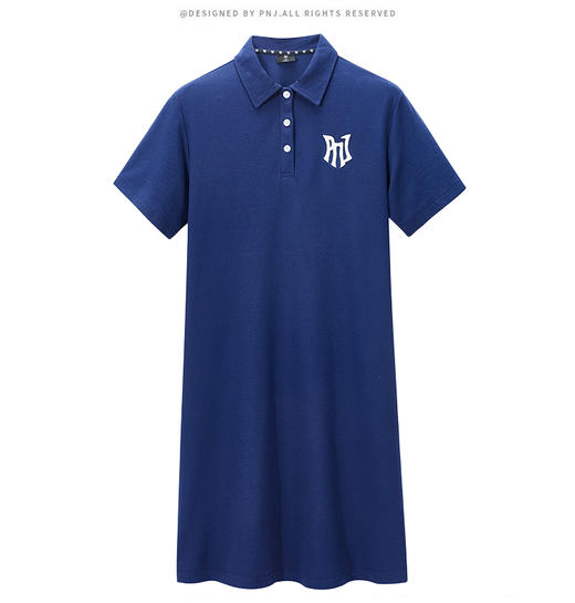 PNJ纯棉刺绣LOGO连衣裙PK3F8008时尚休闲简约POLO裙 商品图3