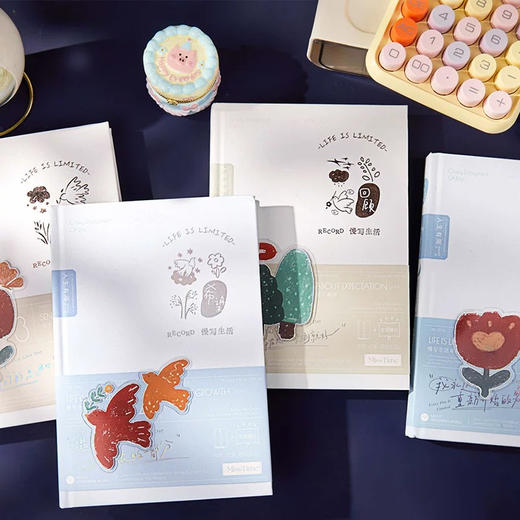 拾光A5精装本笔记本高颜值硬壳手帐本（图案随机） 商品图1