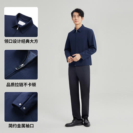 【含羊毛】圣得西男士夹克2025年秋季新款抗皱耐磨商务翻领外套 商品图5