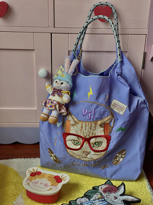 💥中号40×43×30cm （不送肩带）♥️去年卖了2万单🔥 日本🇯🇵 出游野餐必备，🌸几乎0售后【高圆圆同款ball chain日系购物袋】🎊每个颜色画风都充满少女感 商品图2