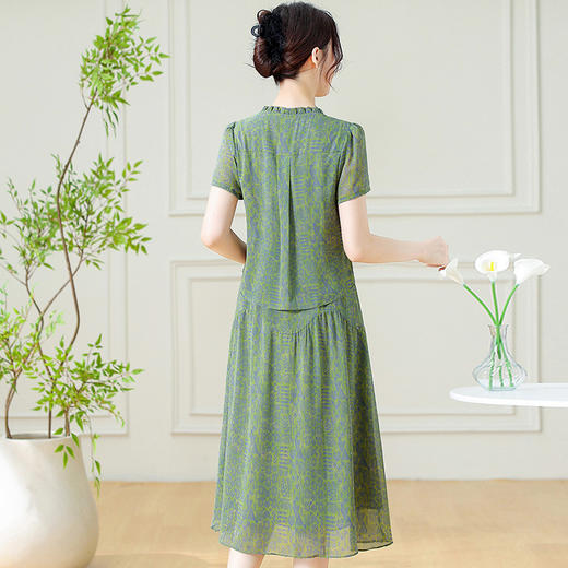 气质优雅时尚，圆领假两件连衣裙QYM-KEDH3083 商品图2