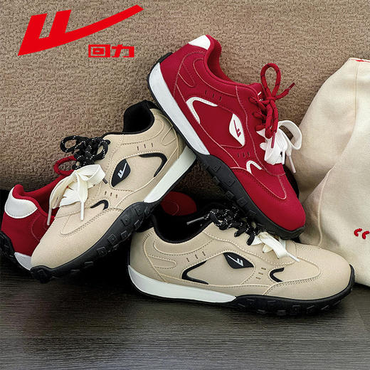 回力女鞋红色德训鞋2025新款夏季透气运动鞋轻便软底百搭休闲鞋子【休闲鞋-时尚休闲鞋】WXY(S)-5331N 商品图1