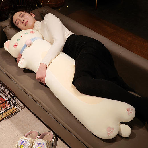 自然醒抱抱猫系列长条睡觉抱枕大号床头靠枕抱枕床上陪你睡觉男生夹腿长条枕女生QYL 商品图10