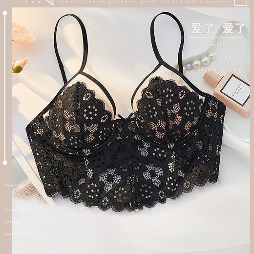 【五根软鱼骨，塑形无勒感！】法式超薄内衣女大胸显小胸 夏季薄款收副乳防下垂套装 细肩吊带文胸-QA 商品图6