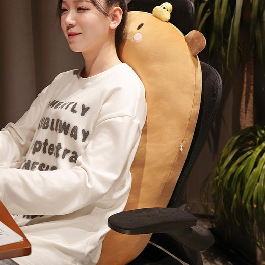 自然醒佛系水豚长条抱枕女生睡觉夹腿侧睡神器床头大靠垫床上男QYL 商品图13