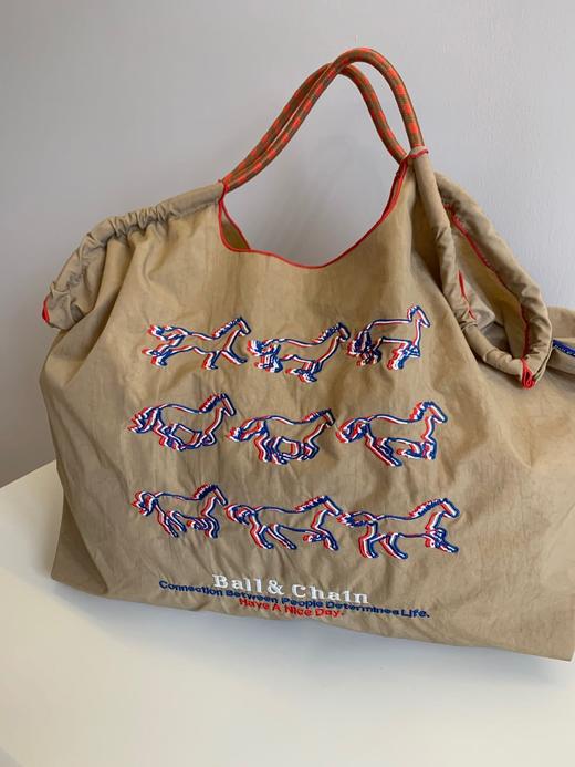 💥大号46×43×62cm（不送肩带）♥️去年卖了2万单🔥 日本🇯🇵 出游野餐必备，🌸几乎0售后【高圆圆同款ball chain日系购物袋】🎊每个颜色画风都充满少女感 商品图2