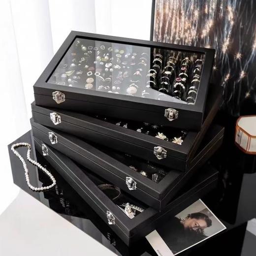带盖戒指耳钉防尘展示耳环饰品大容量项链手链首饰首饰盒收纳盒 商品图4