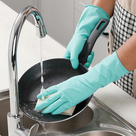 【批发】美丽雅灵巧强韧家务手套耐用厨房卫生手套颜色随机 1双/包 商品图5