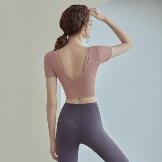 瑜伽服女2025夏季新款时尚运动上衣跑步训练健身服短袖套装 商品图2