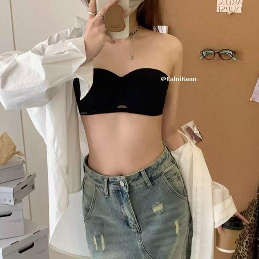 【吸吸杯抗敏防滑无肩带内衣】女士3D半球杯 可两穿一片式隐形抹胸  商品图2