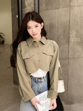 【时装系列】ME TOWN'S 0016韩系短款卡其色垫肩外套M1-3-喜出