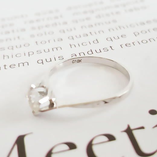 【天然正品】AU750白金时尚经典款0.45克拉钻石戒指H-SI13号（戒圈可改）女士现售价：3580！030725NJM01 商品图5