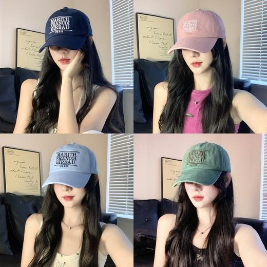 【潮牌刺绣字母棒球帽】百搭软顶鸭舌帽男 超大头围显脸小帽子女 商品图0