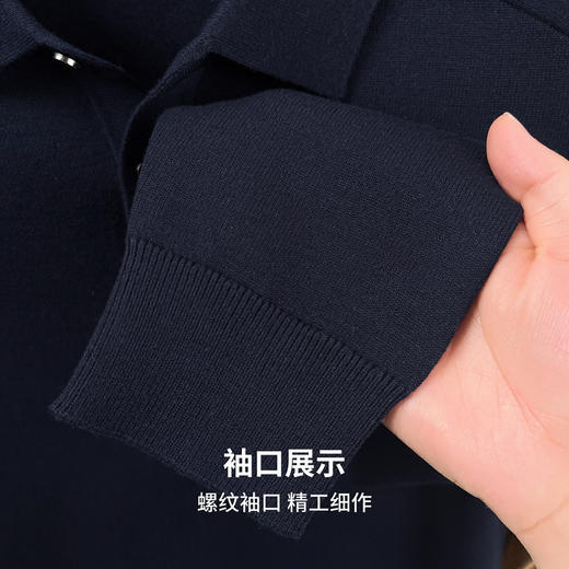 【含山羊绒】圣得西男士柔软亲肤针织POLO衫2025秋季新款简约百搭毛衣 商品图6