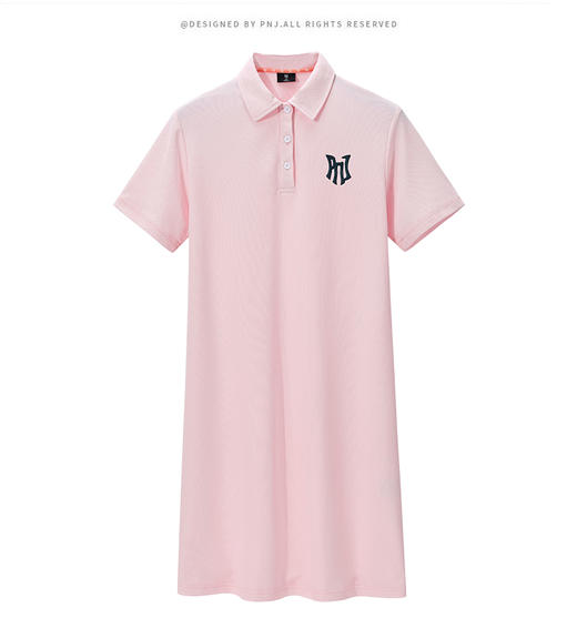 PNJ纯棉刺绣LOGO连衣裙PK3F8008时尚休闲简约POLO裙 商品图2