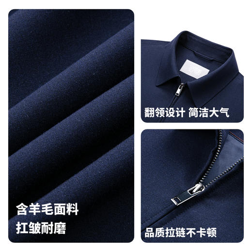 【含羊毛】圣得西男士夹克2025年秋季新款抗皱耐磨商务翻领外套 商品图4