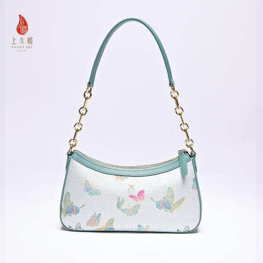 SAINTJOY/上久楷 新中式宋锦女士拎包腋下包晴春蝶戏  BWS25A0502 商品图3
