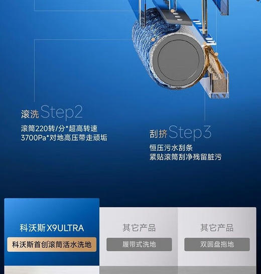 科沃斯（ECOVACS）X9 Ultra扫地机器人恒压滚筒活洗洗地机器人扫拖一体自动清洗智能家用 商品图3